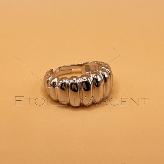 Bague en argent 925 à design ondulé