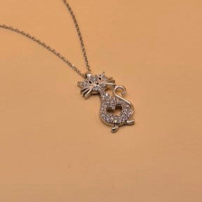 Collier Chat Élégant en Argent 925