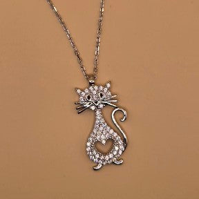 Collier Chat Élégant en Argent 925