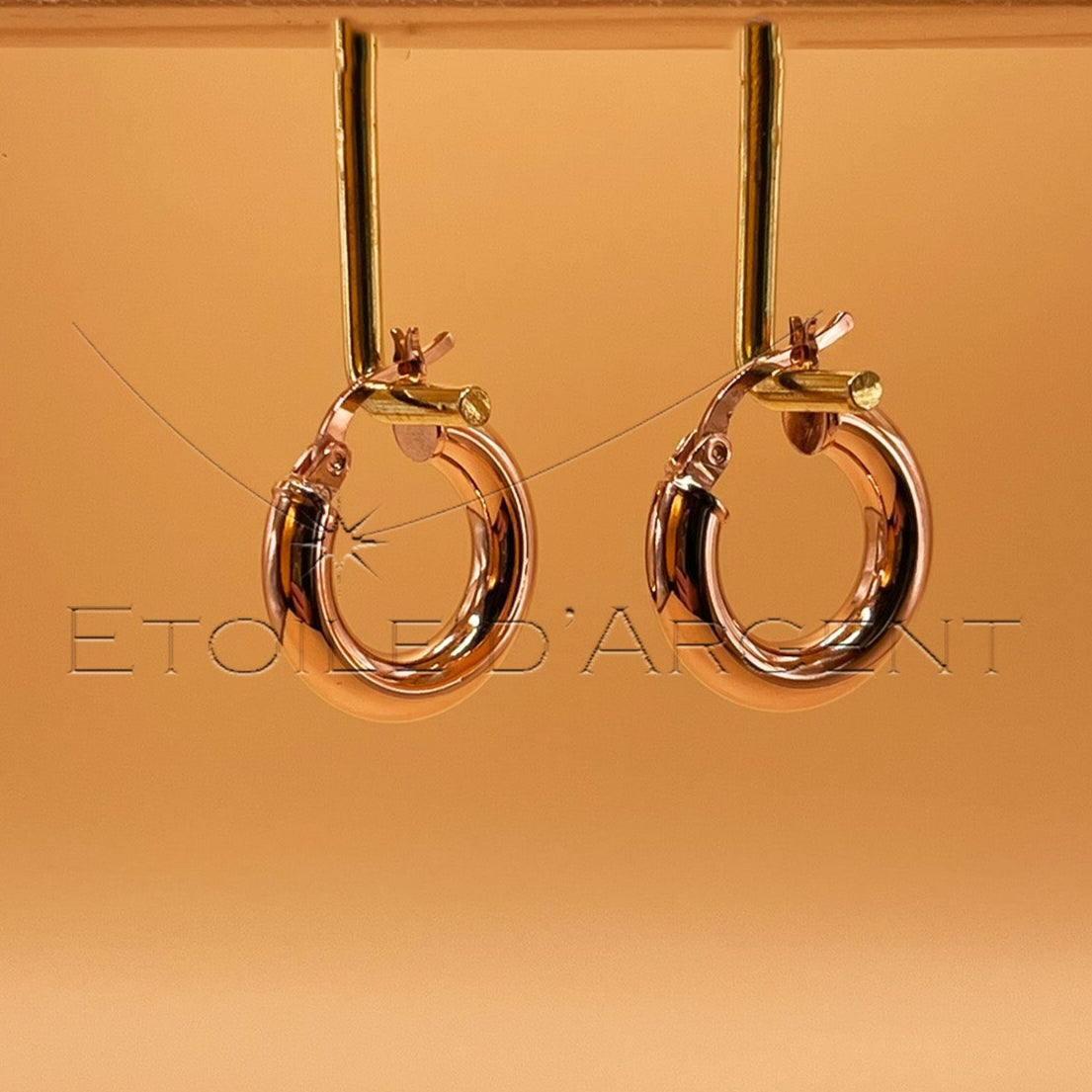 Chic and Minimalis Boucles d'oreilles Anneaux Rose Gold