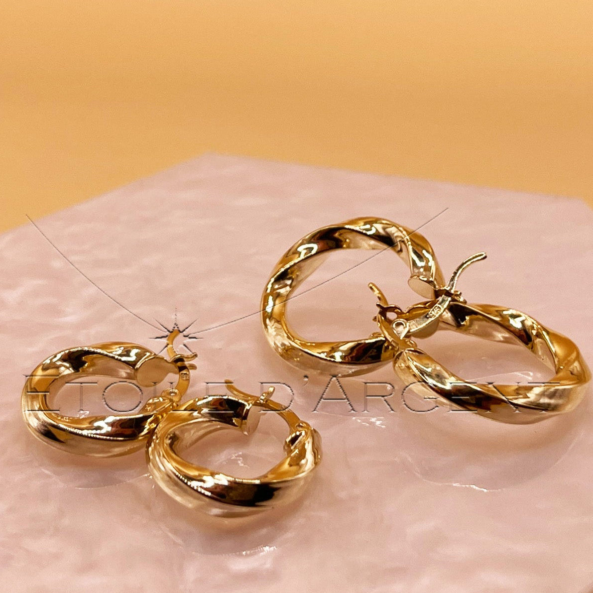 Boucles d'oreilles torsadées