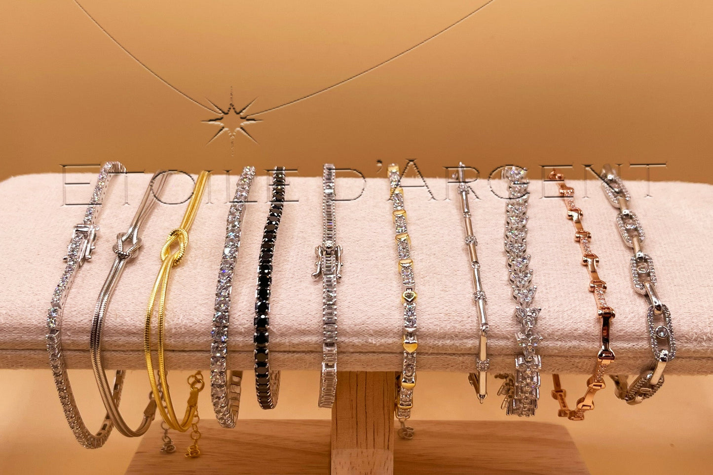 Bracelet Rivière d'Étoiles Étoile d'Argent