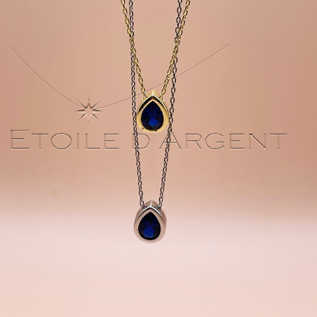 Pendentif Étoile d'Argent: Goutte de Nuit