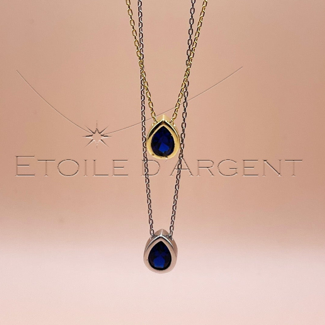 Pendentif Étoile d'Argent: Goutte de Nuit