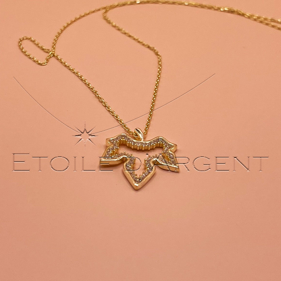 Collier Étoile d'Argent: Feuille d'Érable Scintillante