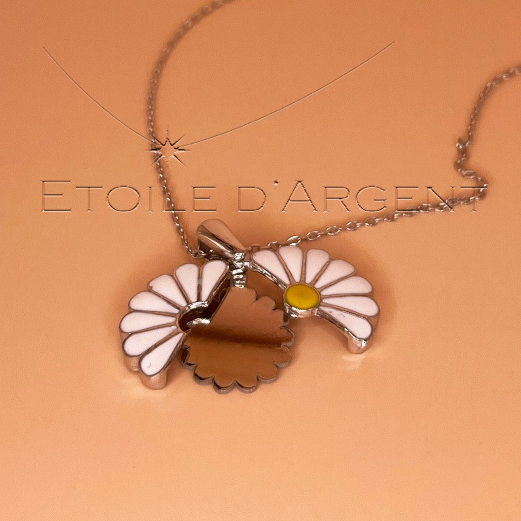 Pendentif Étoile d'Argent: Marguerite Lumineuse