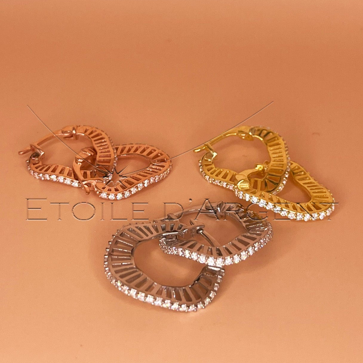 Créoles en Argent 925 Plaquées Or Rose, Design Nœud : Éclat Torsadé