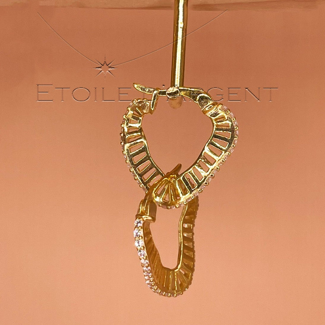 Créoles en Argent 925 Plaquées Or, Design Nœud: Éclat Torsadé