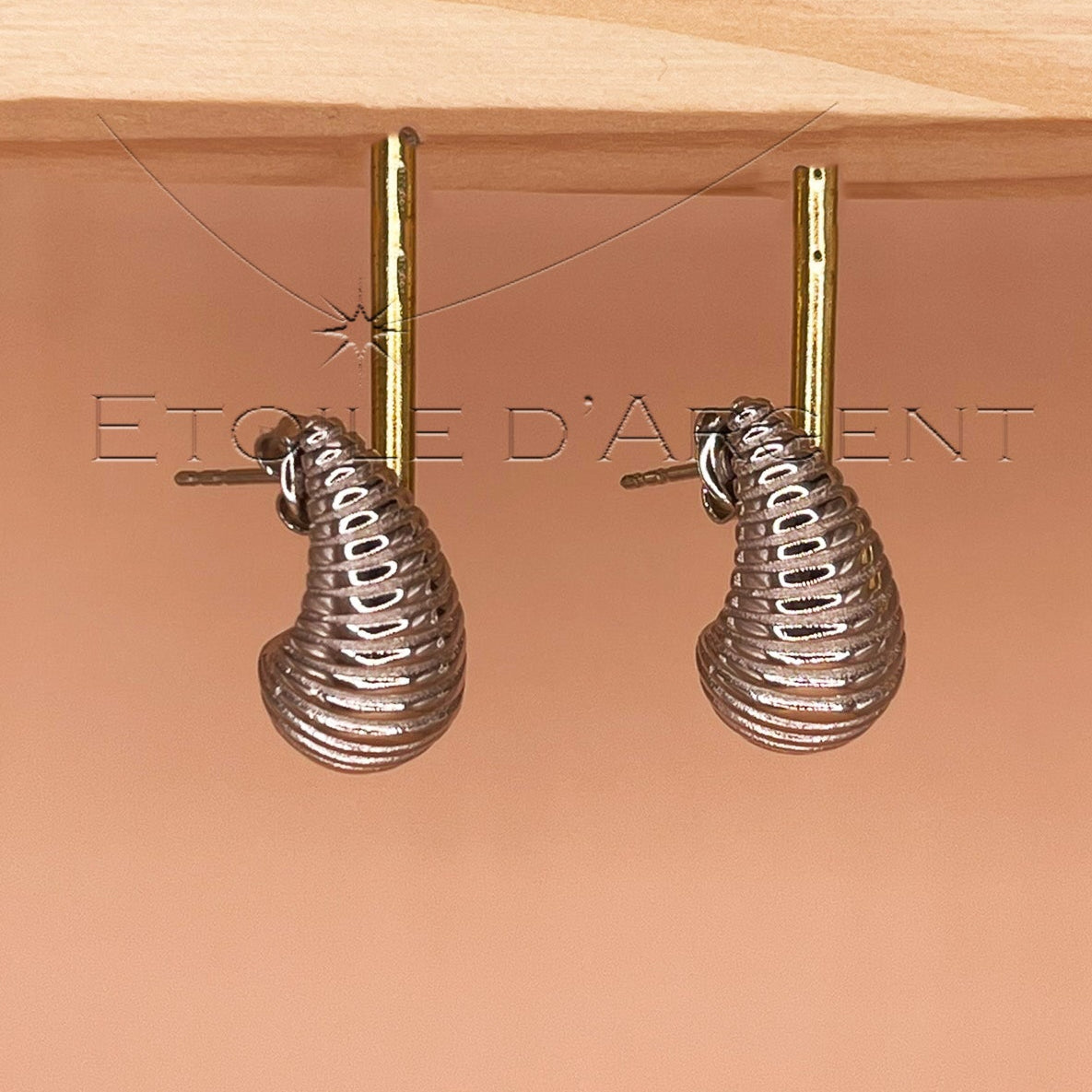 Créoles en Argent 925, Design Spirale: Écho Marin