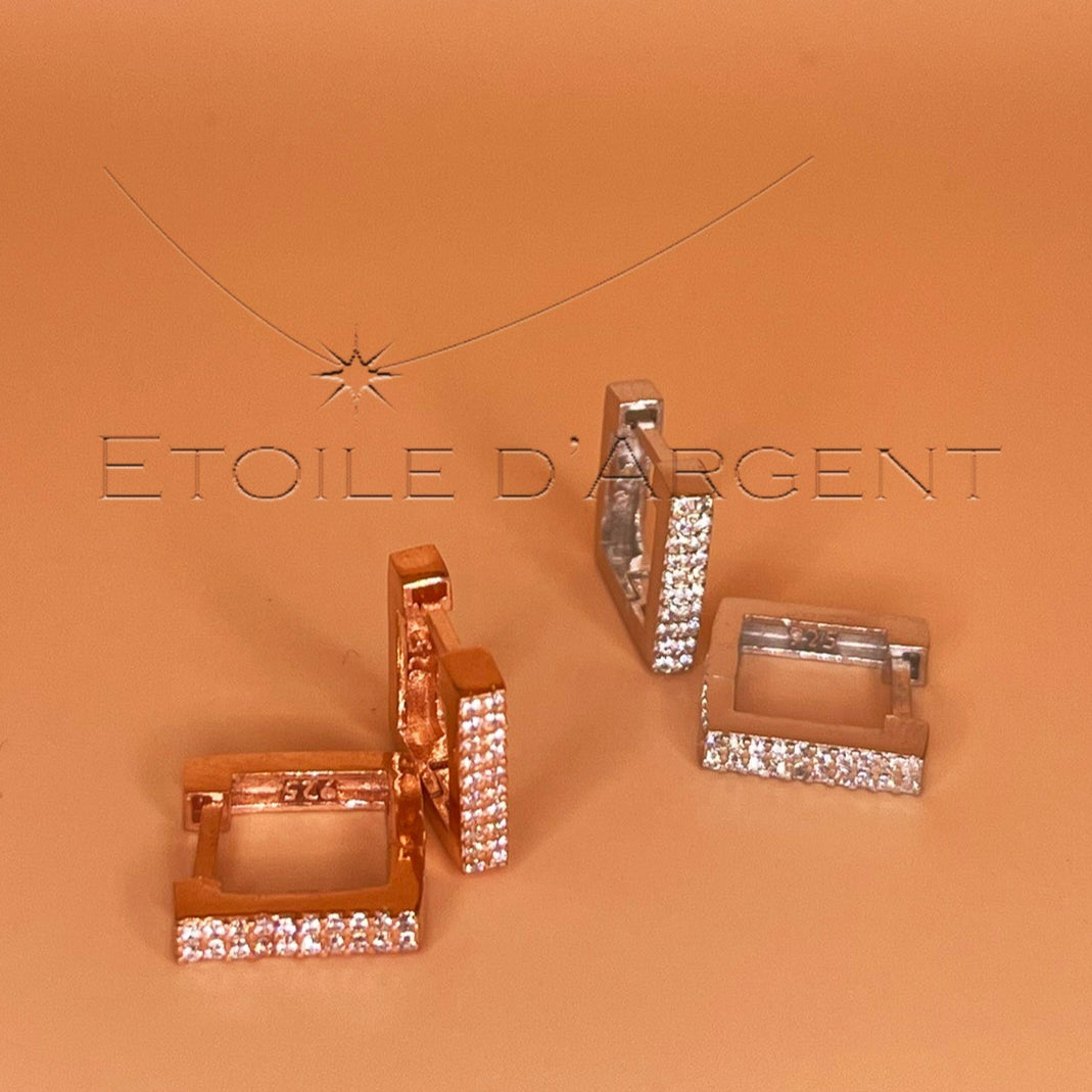 Créoles Étoile d'Argent: Carrés Précieux