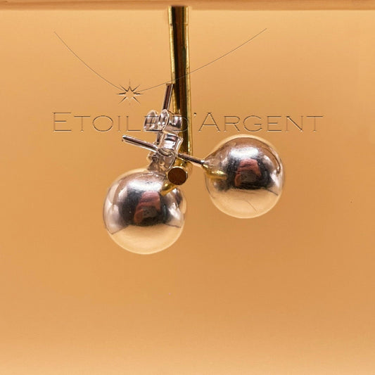 Puces d'Oreilles en Argent 925, Design Boule: Simplicité Lumineuse