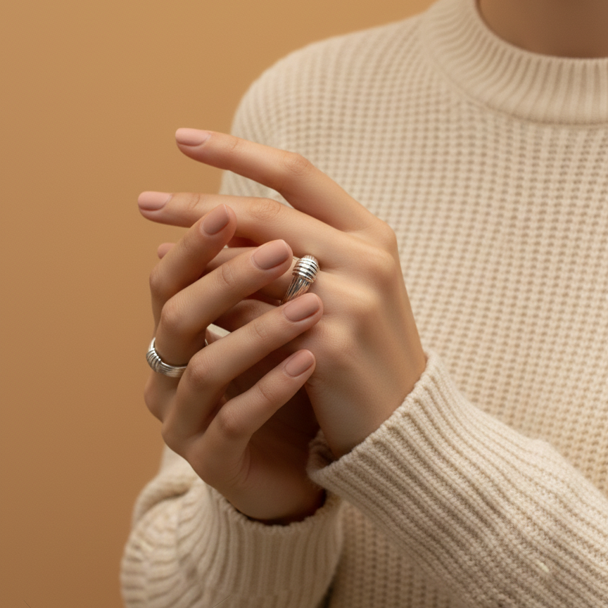 Anneau Étincelant Étoile d'Argent