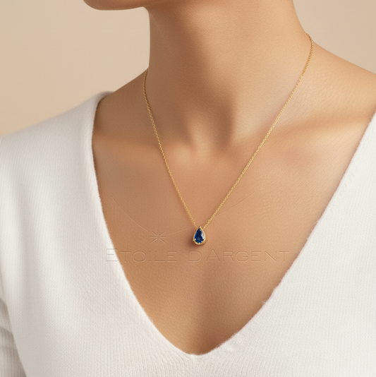 Pendentif Étoile d'Argent: Goutte de Nuit