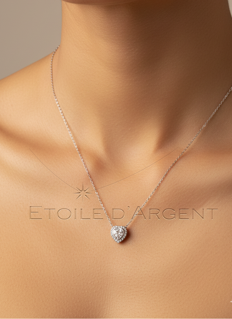 Pendentif Étoile d'Argent: Cœur Étincelant