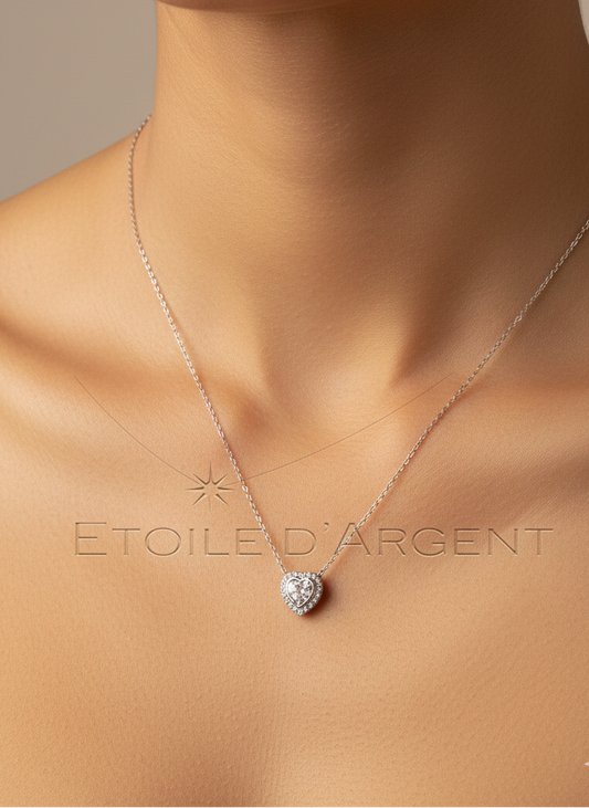 Pendentif Étoile d'Argent: Cœur Étincelant