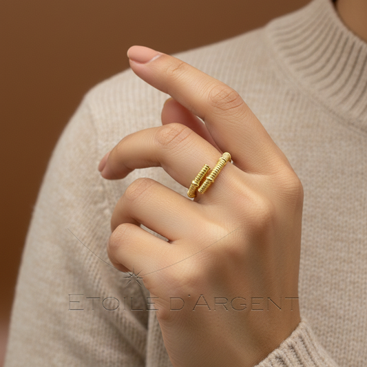 Bague Spirale Dorée – Éclat et Élégance par Étoile d'Argent