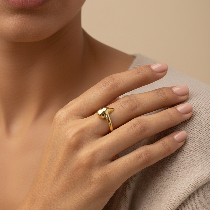 Bague Goutte de Rosée Dorée