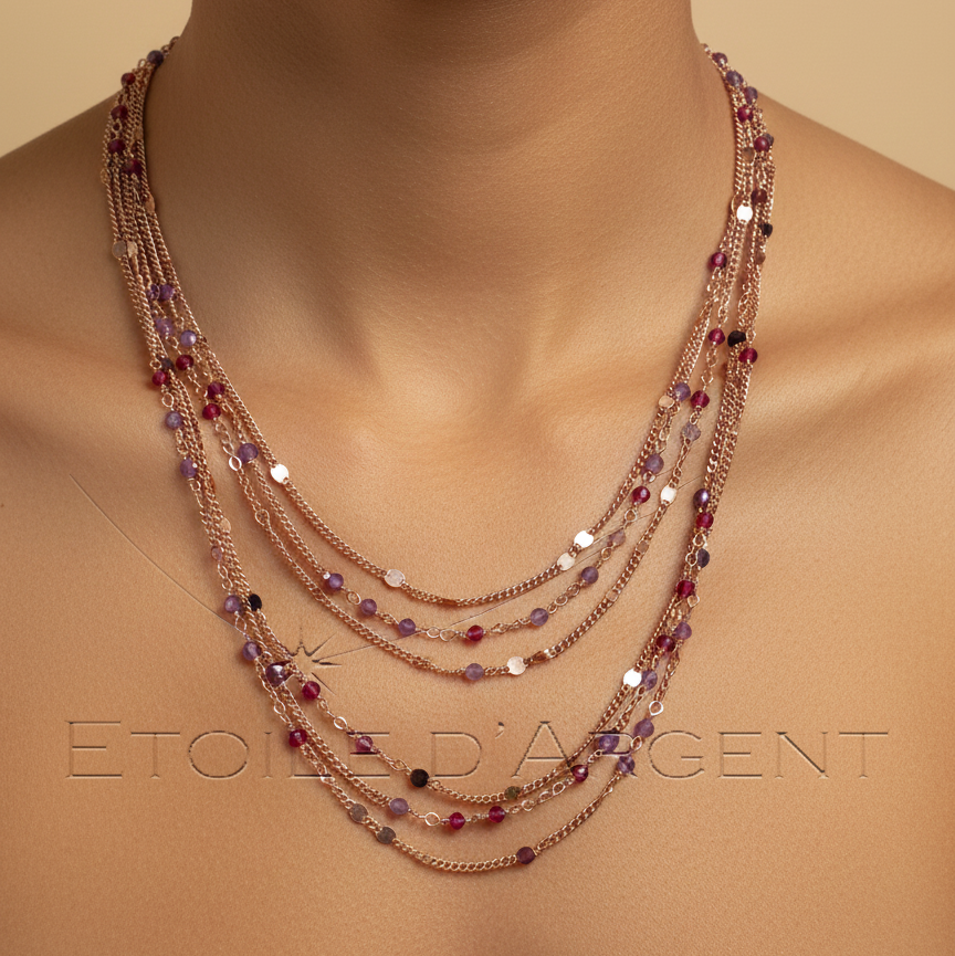 Sautoir Étoile d'Argent: Cascade de Charme