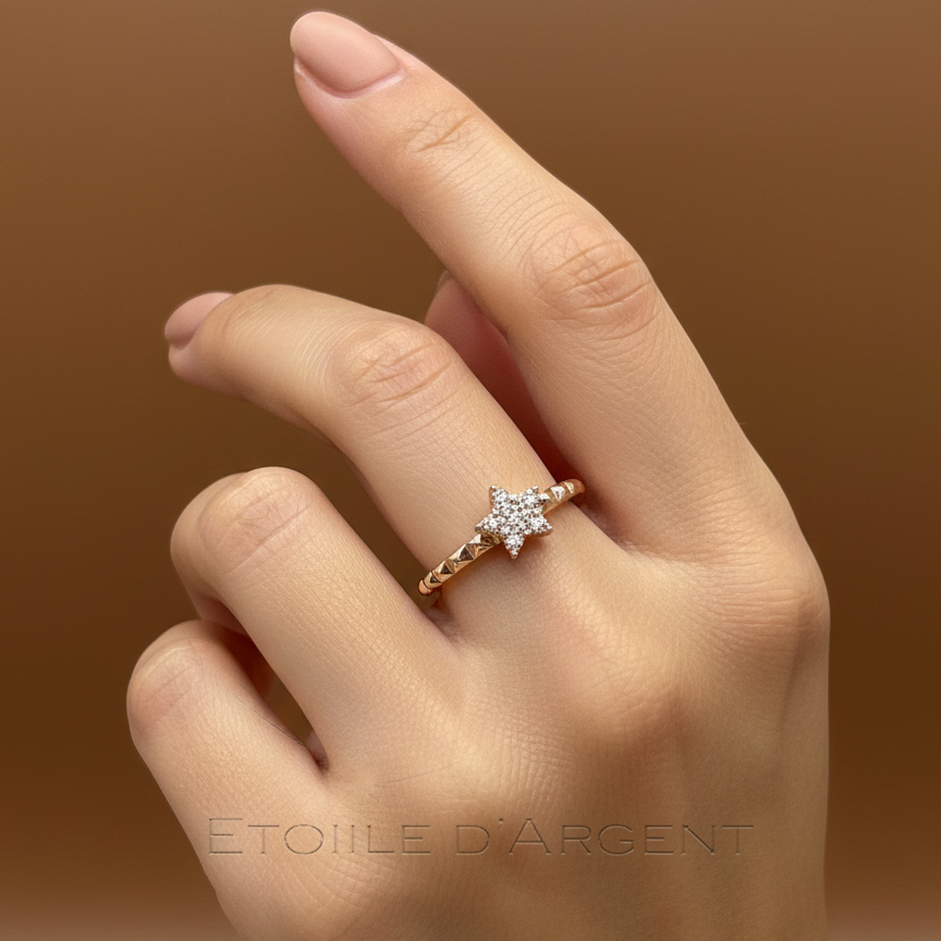 Bague Étoile Scintillante – Éclat Céleste par Étoile d'Argent