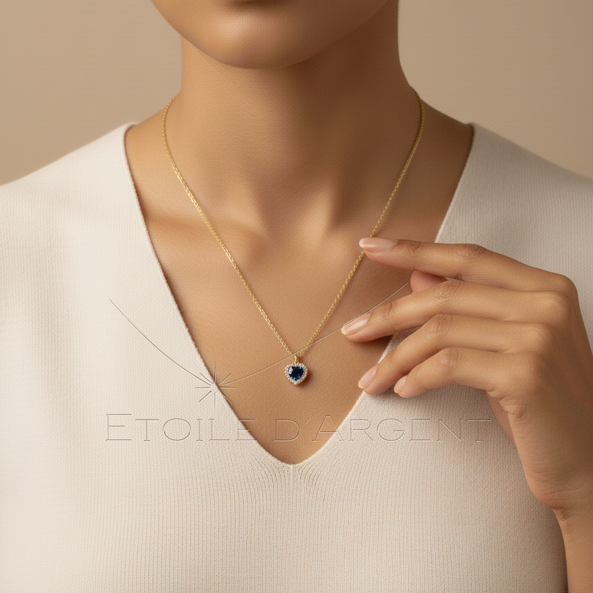 Collier Étoile d'Argent: Cœur Scintillant