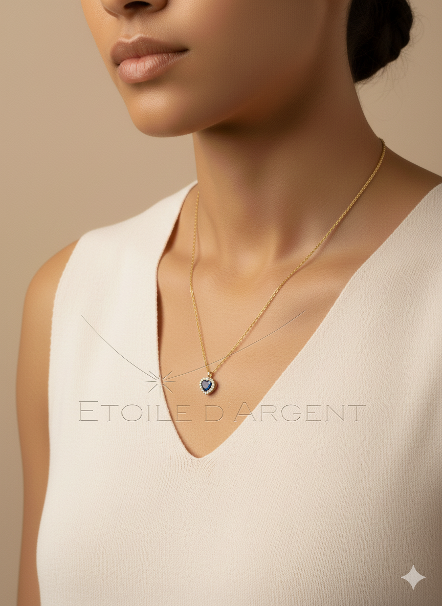Collier Étoile d'Argent: Cœur Scintillant