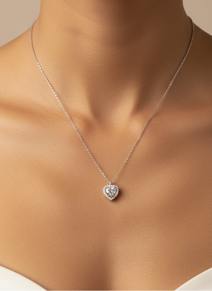 Collier Étoile d'Argent: Cœur Scintillant