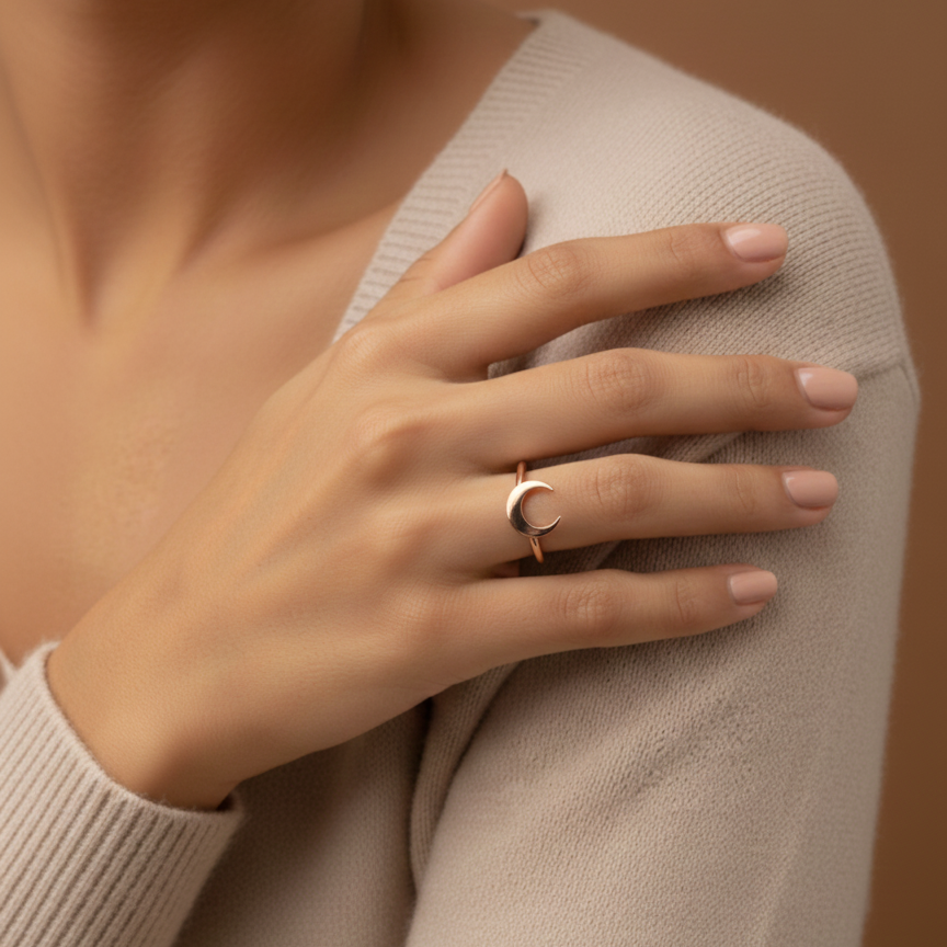 Bagues Lune Croissante Minimalistes