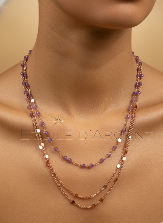 Sautoir Étoile d'Argent: Cascade de Charme