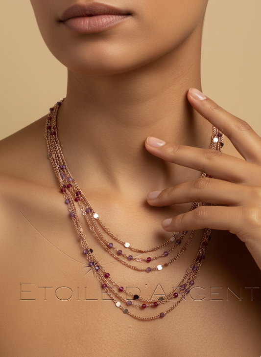 Sautoir Étoile d'Argent: Cascade de Charme