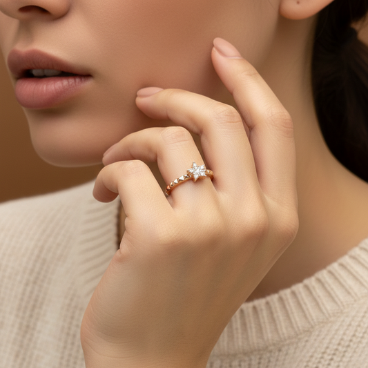 Bague Étoile Scintillante – Éclat Céleste par Étoile d'Argent