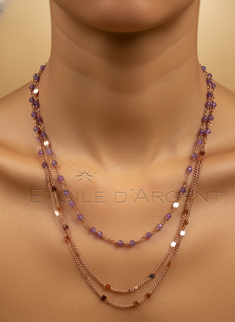 Sautoir Étoile d'Argent: Cascade de Charme