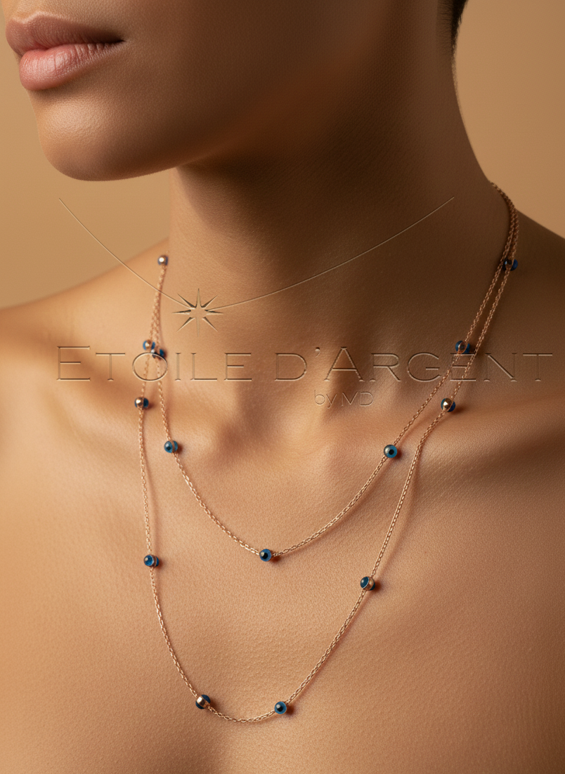 Collier Étoile d'Argent: La Fascination "Œil-de-Chat"