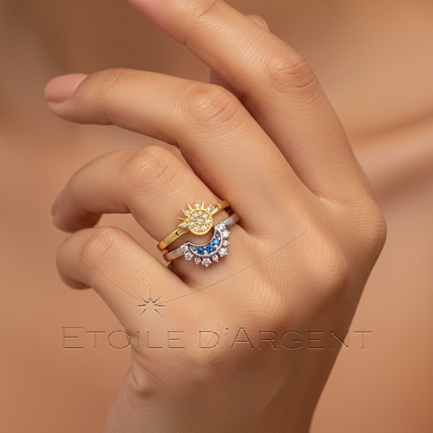 Bague Duo Soleil et Lune