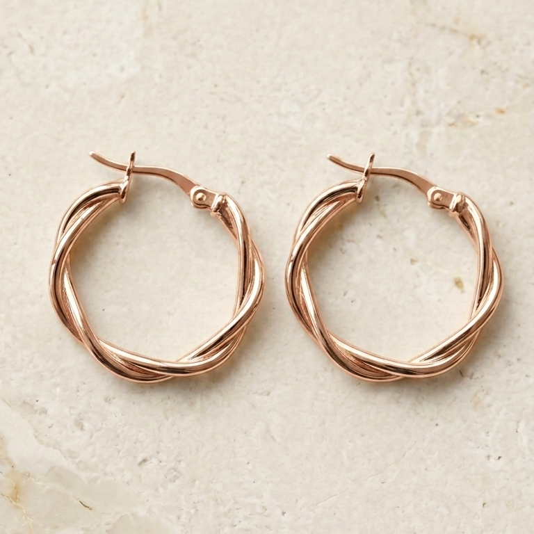 Boucles d'oreilles "Torsades d'argent élégantes"