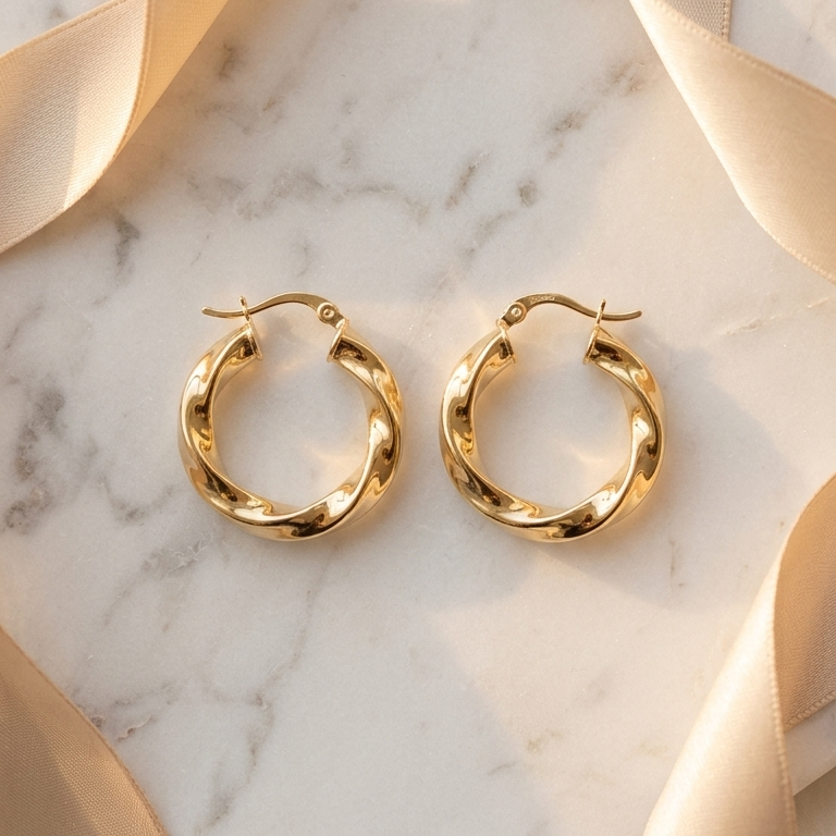 Boucles d'oreilles torsadées
