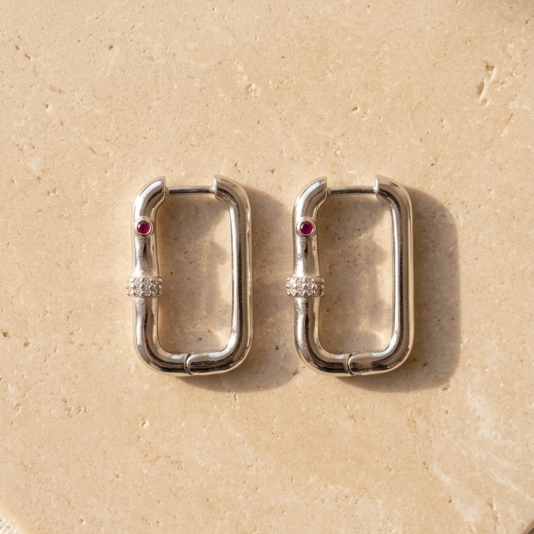 Boucles d'oreilles Étincelantes Étoile d'Argent