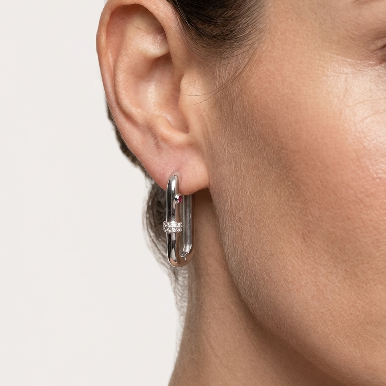 Boucles d'oreilles Étincelantes Étoile d'Argent