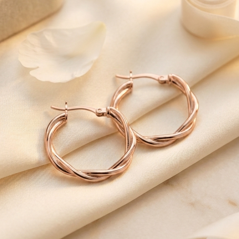 Boucles d'oreilles "Torsades d'argent élégantes"