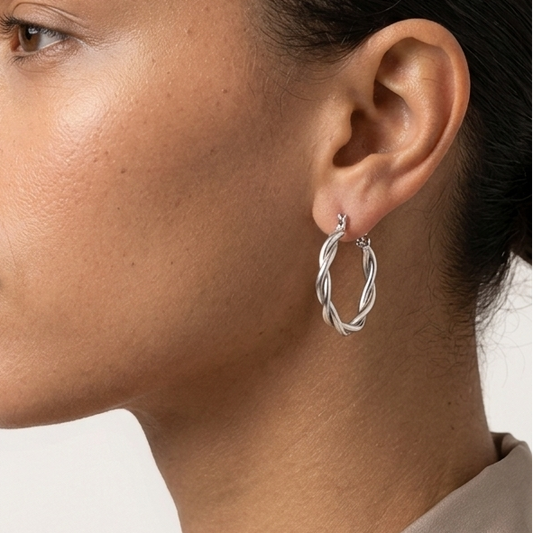 Boucles d'oreilles "Torsades d'argent élégantes"