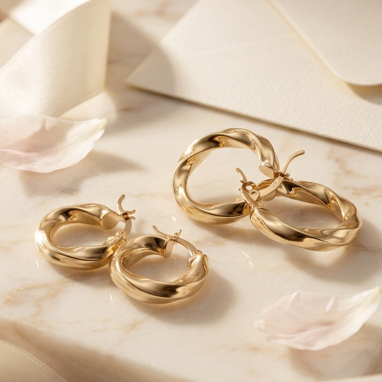 Boucles d'oreilles torsadées