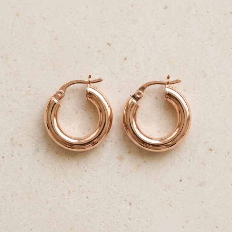 Chic and Minimalis Boucles d'oreilles Anneaux Rose Gold
