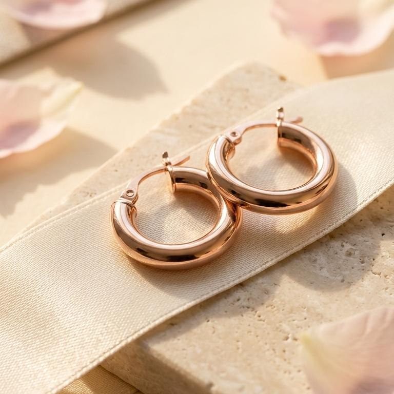 Chic and Minimalis Boucles d'oreilles Anneaux Rose Gold