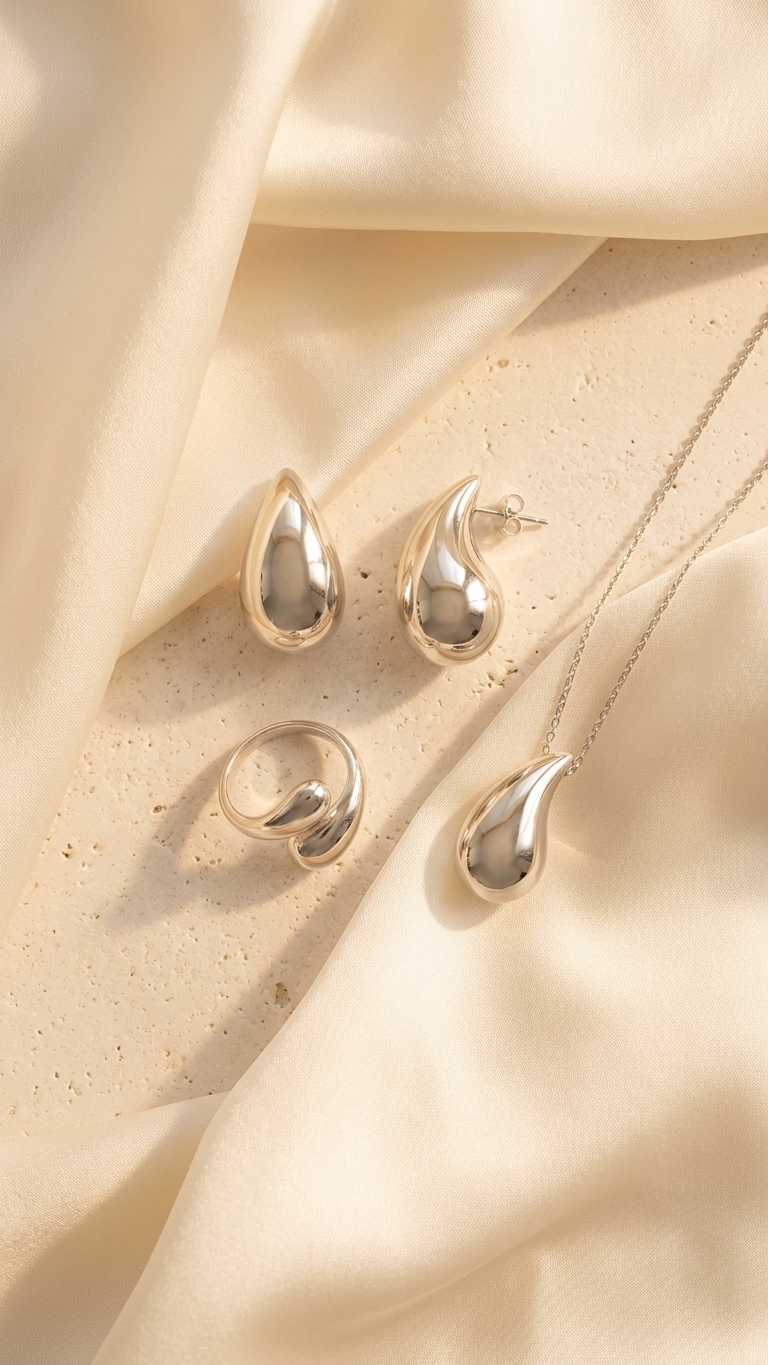 Set de bijoux au design organique et moderne
