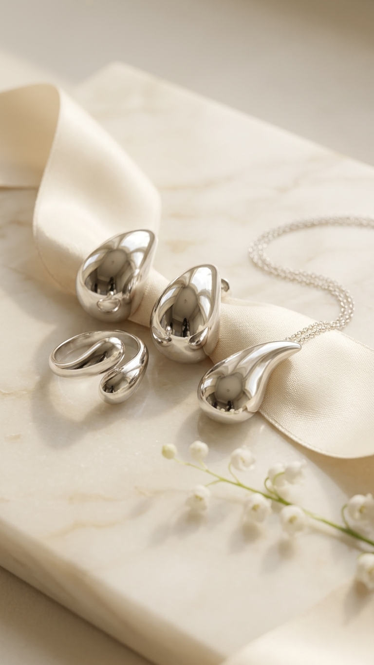 Set de bijoux au design organique et moderne