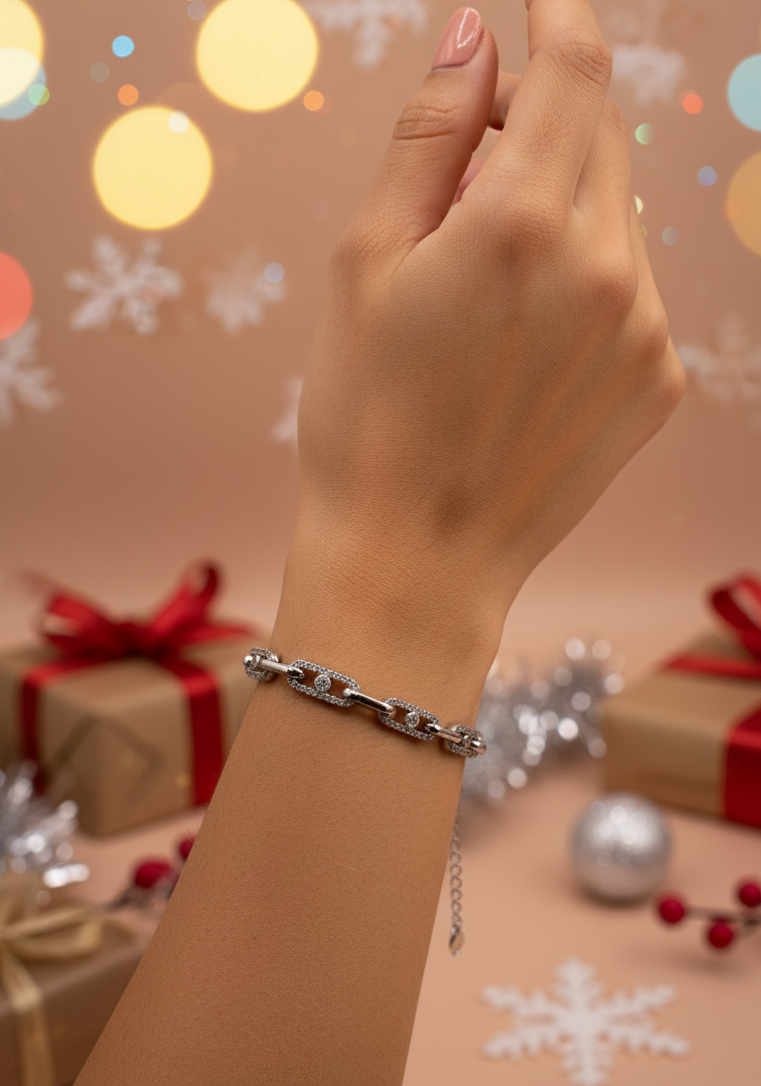 Bracelet à Maillons Étoile d'Argent: Élégance Intemporelle